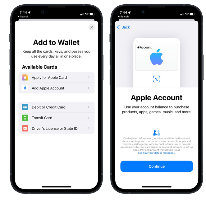 冀州苹果手机维修分享iOS 15.5钱包App如何添加 Apple 账户 